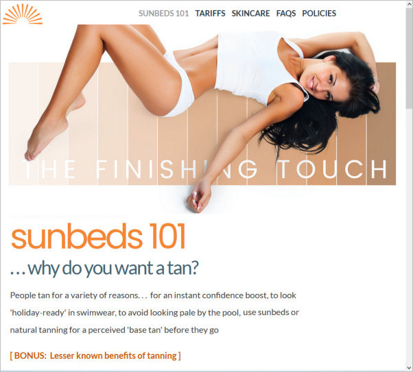 Tanning Wales sunbed salon in Neyland, Pembrokeshire